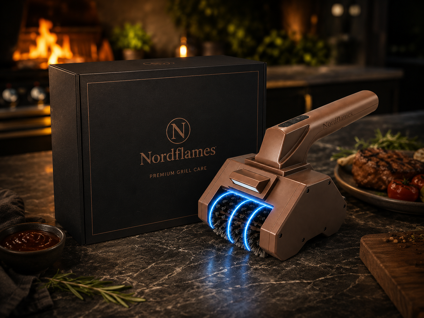 Nordflames™ Roterande Grillborste V2 lyxig produktvisning